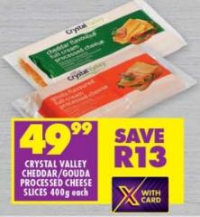 Crystal Valley Cheddar/Gouda processed cheese slices 400gm