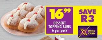 Dessert Topping Buns 6per pack