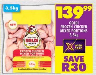 Goldi Frozen Chicken Mixed Portions 3.5kg