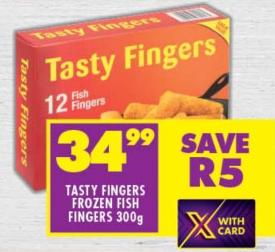 Tasty Fingers Frozen Fish Fingers 300gm