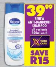 Renew Anti-Dandruff Shampoo 400ml