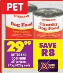 RITEBRAND Dog Food all variants 775gm /820gm