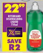 Ritebrand Dishwashing Liquid 750ml