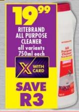 RITEBRAND ALL PURPOSE CLEANER 750ml