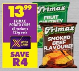 Frimax Potato Chips all variants 125g