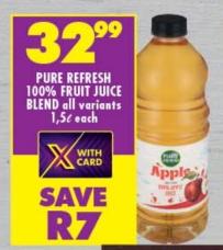 PURE REFRESH 100% FRUIT JUICE BLEND all variants