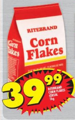 Ritebrand Corn Flakes Cereals 1kg