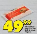 Crystal Valley Processed Cheese Slices all variants