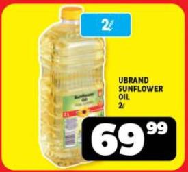 Ubrand Sunflower Oil 2L