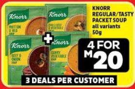 Knorr Regular/Tasty Packet Soup, all variants 50g