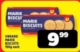 UBRAND MARIE BISCUITS 150g