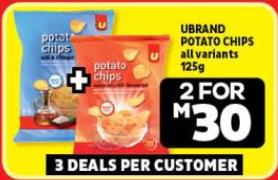 Ubrand Potato Chips all variants 