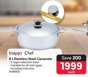 8 L Stainless Steel Casserole