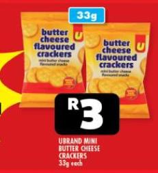 Ubrand Mini butter cheese flavoured crackers 33g