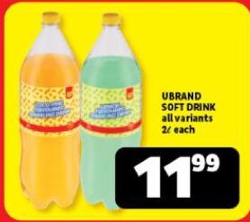 UBRAND SOFT DRINK all variants 2ltr