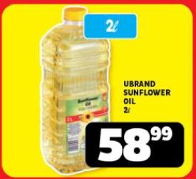 UBRAND SUNFLOWER OIL 2ltr