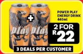 POWER PLAY ENERGY DRINK 440 ML