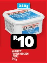 Rainbow Frozen Chicken Livers 250g