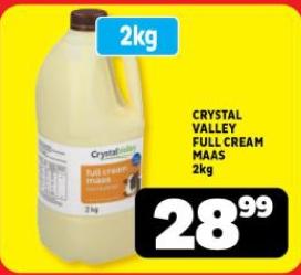 CRYSTAL VALLEY FULL CREAM MAAS 2Kg