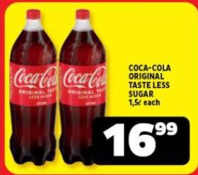 Coca-Cola Original Taste Less Sugar 1.5L