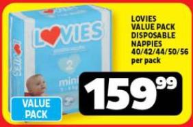 LOVIES VALUE PACK DISPOSABLE NAPPIES