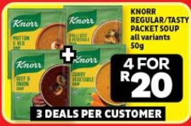 KNORR REGULAR/TASTY PACKET SOUP all variants