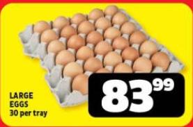 LARGE EGGS 30 Per Tray 