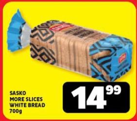 Sasko More Slices White Bread 700g