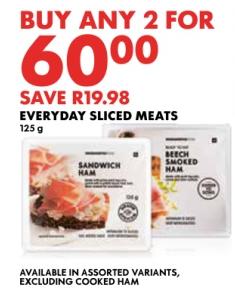 Woolworths Everyday sliced meats 125g