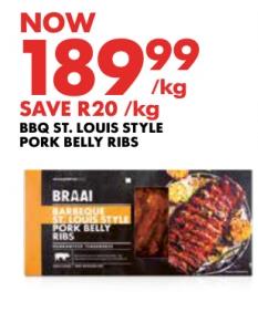 Woolworths BBQ St. Louis Style Pork Belly Ribs