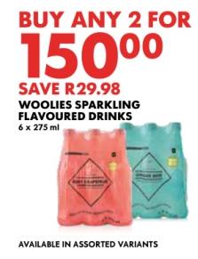 Woolies Sparkling Flavoured Drinks 6x275ml