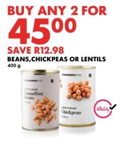 Woolworths Beans, Chickpeas or Lentils 400g