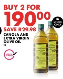 Woolworths Canola and Extra Virgin Olive Oil 1L