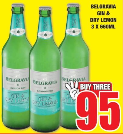 Belgravia Gin & Dry Lemon 3x660 ml 