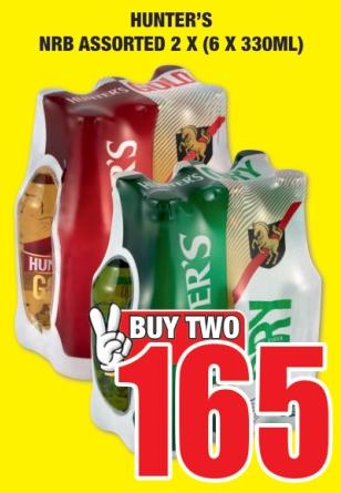 HUNTER'S NRB ASSORTED 2 X (6 X 330ML) 