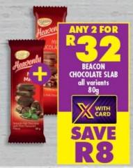 BEACON CHOCOLATE SLAB all variants 80g Any 2