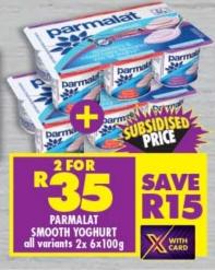 Parmalat Smooth Yoghurt All Variants 2x6x100g 