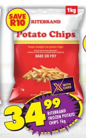 RITEBRAND FROZEN POTATO CHIPS 1KG