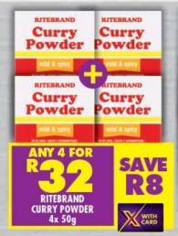 Ritebrand Curry Powder 4x50g Any 4