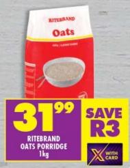 RITEBRAND OATS PORRIDGE 1kg