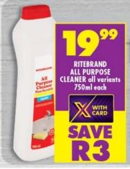 RITEBRAND ALL PURPOSE CLEANER all variants 750ml each