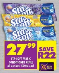 STA-SOFT Fabric Conditioner Refill all variants 500ml each