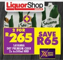 Savanna Dry Premium Cider 2x6x500ml NRB