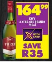 Kwv 3-Year-Old Brandy 750ml