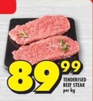 Tenderised Beef Steak per kg