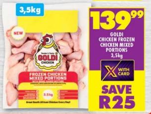 GOLDI FROZEN CHICKEN MIXED PORTIONS 3.5kg