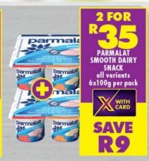 Parmalat Smooth Dairy Snack All Veriants 6x100g Per Pack