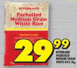 RITEBRAND Parboiled Medium Grain White Rice 2kg