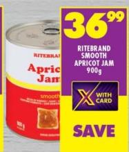 RITEBRAND SMOOTH APRICOT JAM 900g