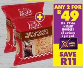 Mr. Pasta Instant Noodles all variants 5 per pack